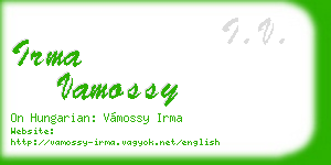 irma vamossy business card